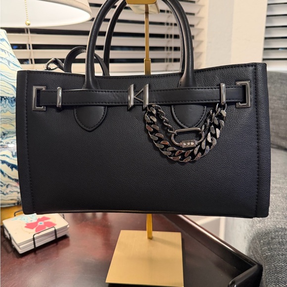 Karl Lagerfield Handbags - Karl lagerfeld Black leather  Chain Satchel Crossbody Purse Cerise LH4DA5DL2fq